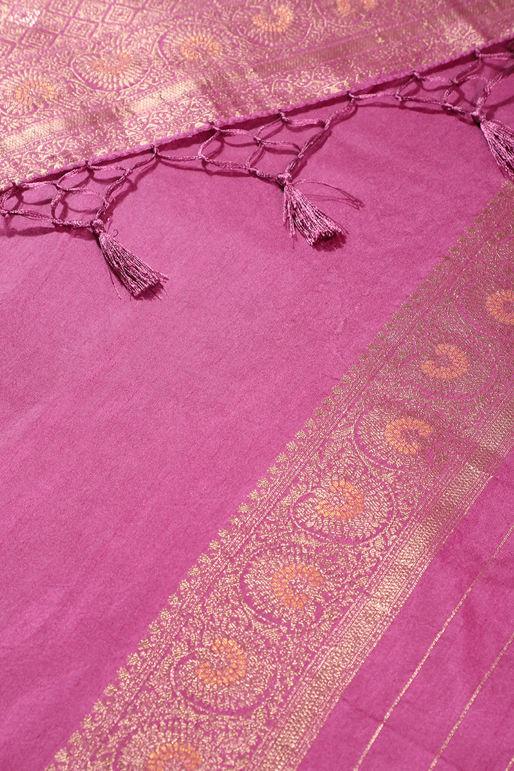 Bashful Pink Colour Zari Woven South Silk Saree - Image 4