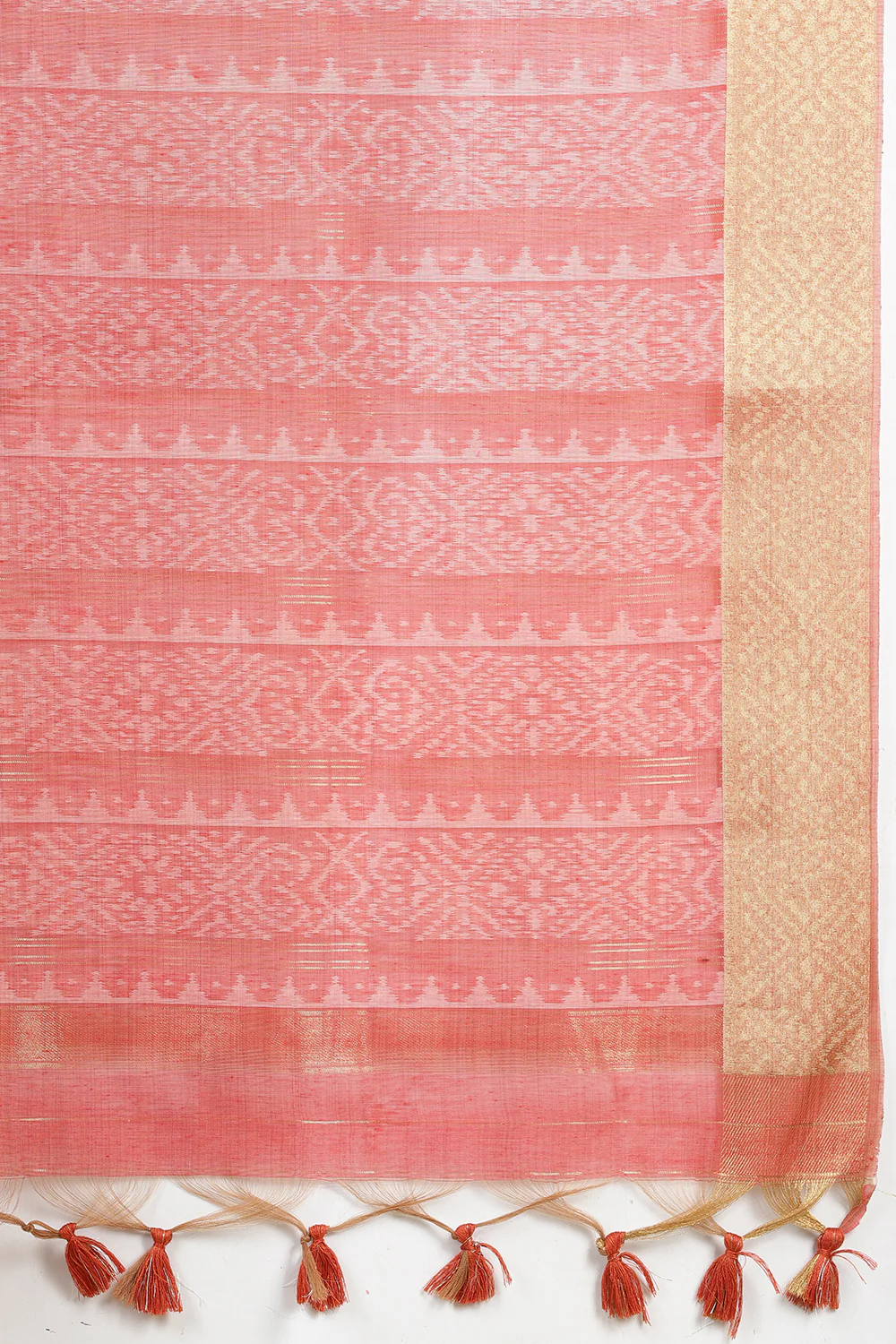 Beige Cotton Woven Saree - Image 7