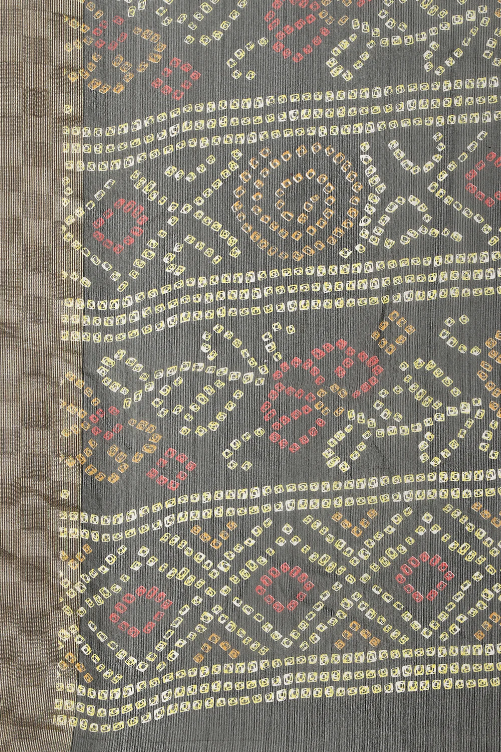 Black Color Chiffon Bandhani Printed Saree - Image 11