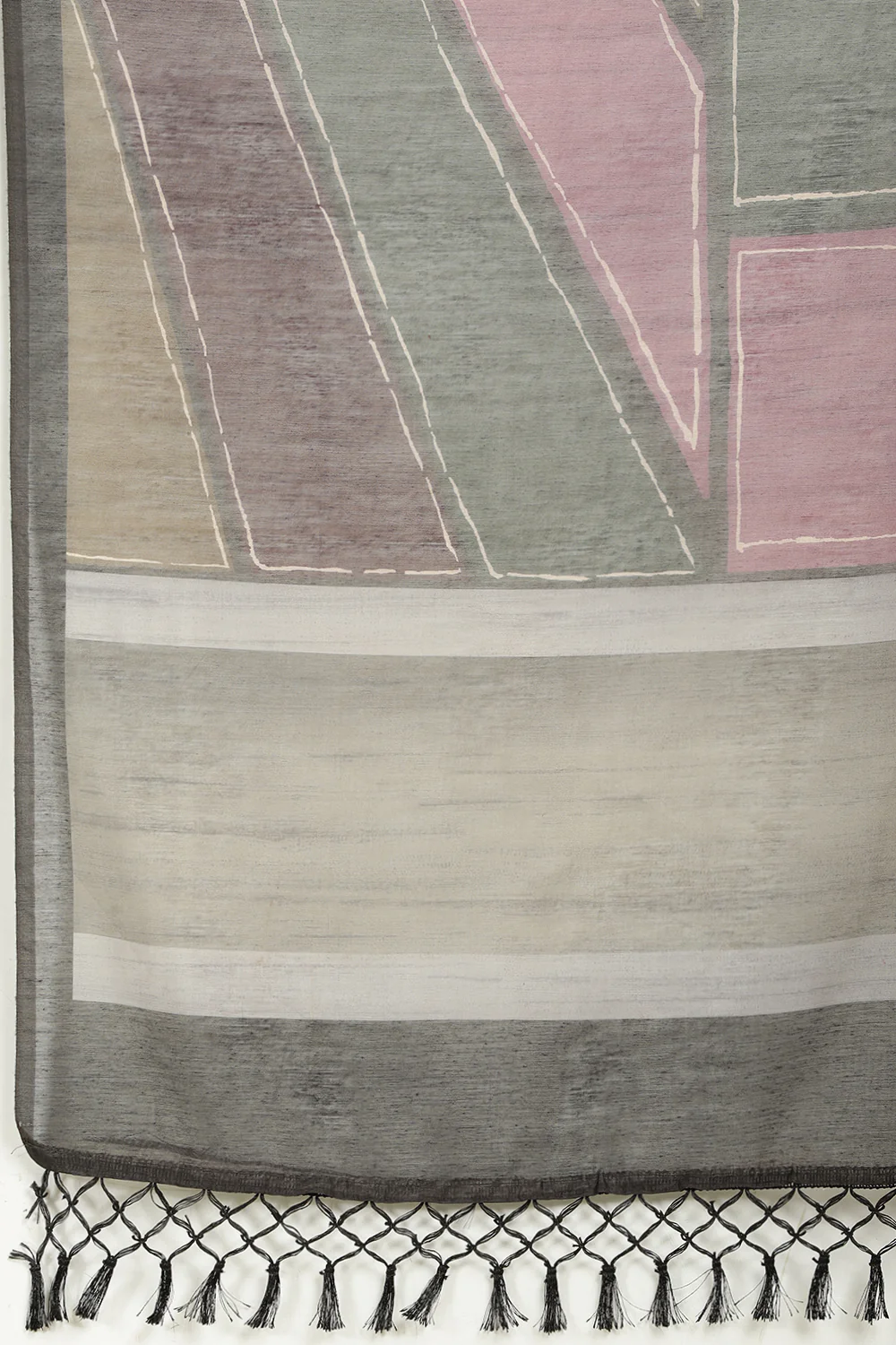 Black Organza Cotton Printed Saree - Image 8
