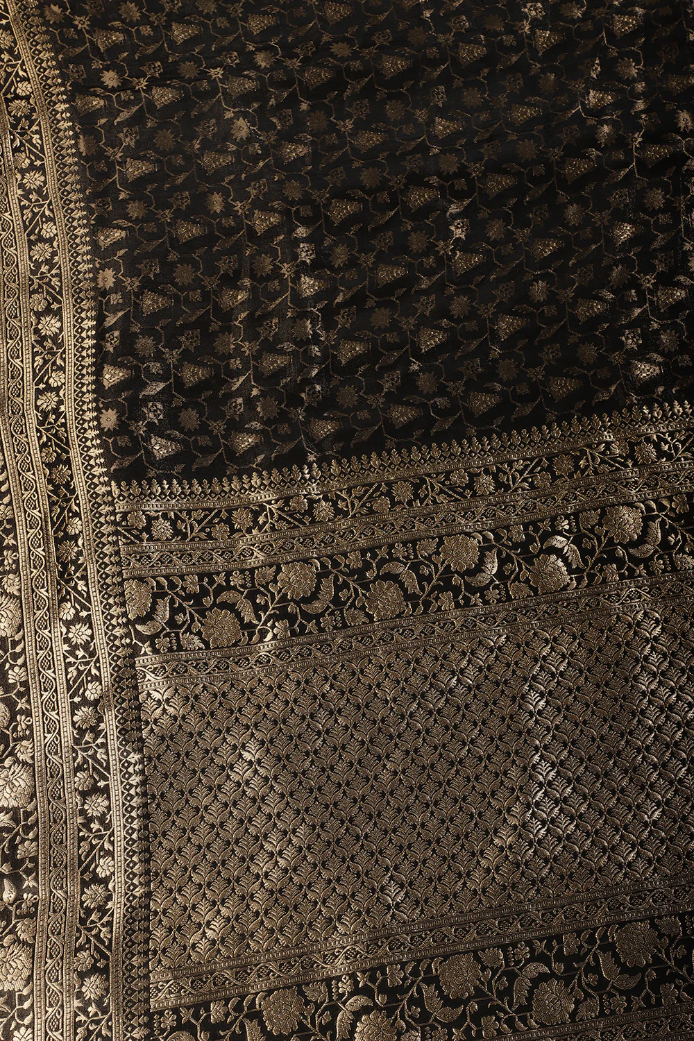 Black Woven South Silk Saree - Image 2