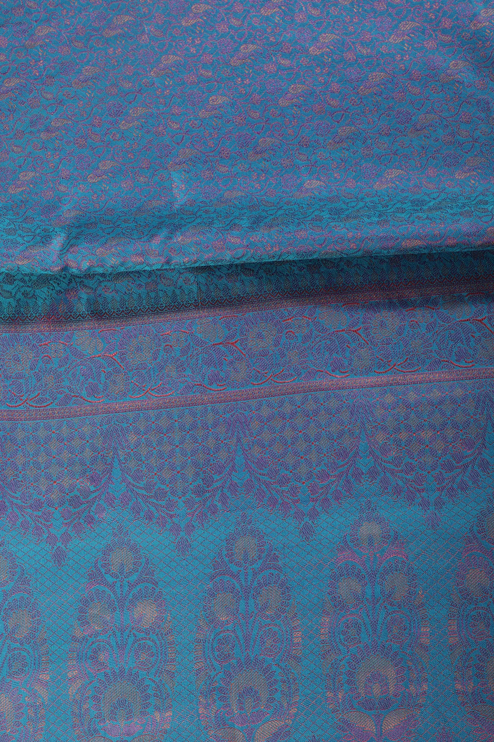 Blue Color Cotton Silk Resham & Zari Woven Saree - Image 3