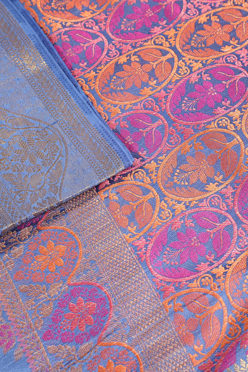 Blue Colour Tussar Woven Silk Saree - Image 2