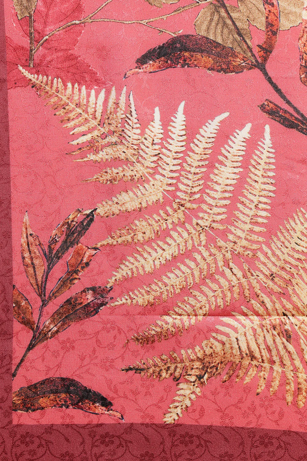 Coral Jacquard Silk Printed Saree - Image 7
