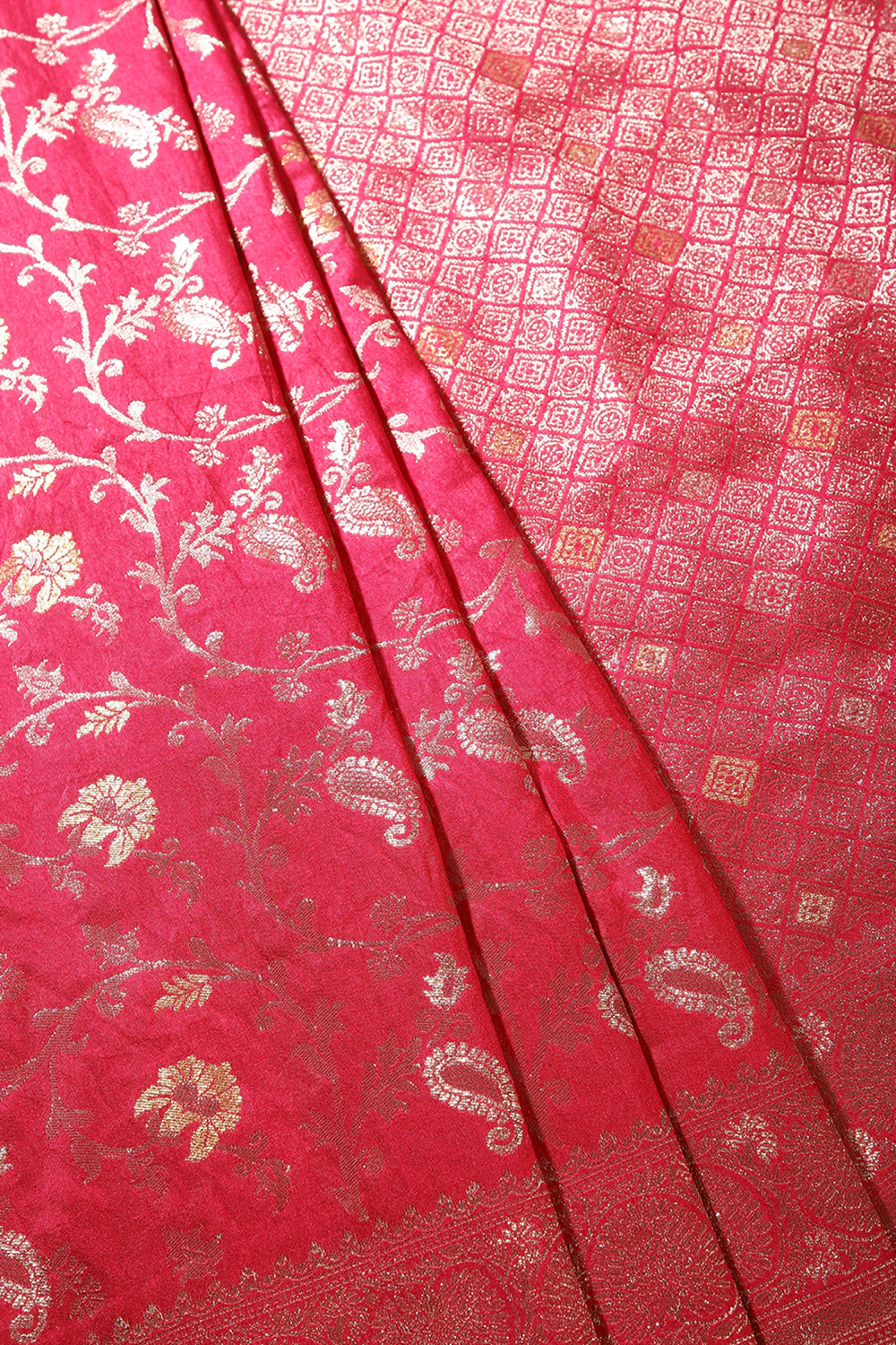 Cranberry Color Zari Woven South Silk Saree - Image 2