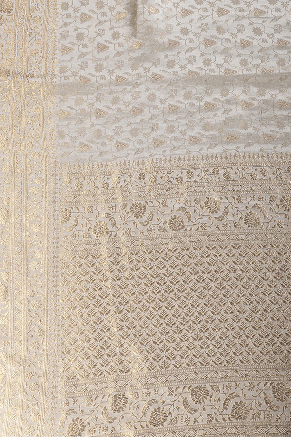 Cream Woven South Silk Saree - Image 2