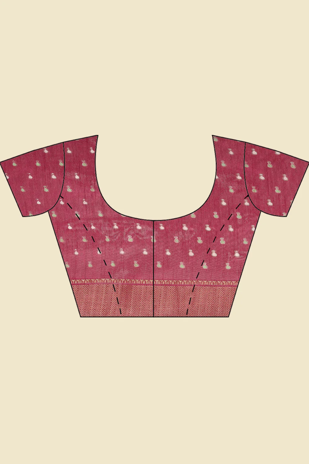 Dark Magenta Cotton Silk Printed Saree - Image 7
