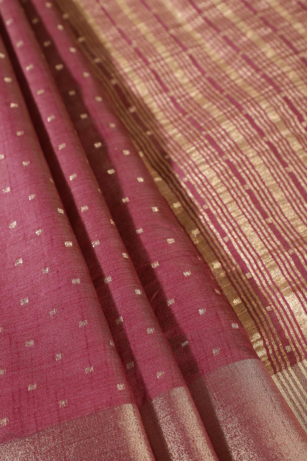 Dark Scarlet Zari Woven Silk Saree - Image 3