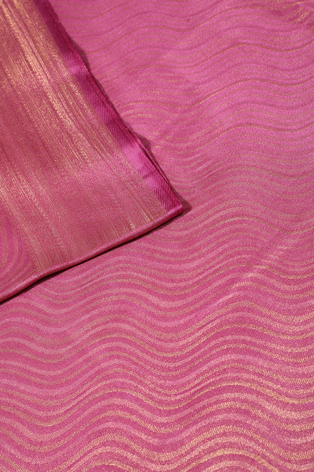 Dusty Pink Colour Soft Silk Leheria Zari Woven Saree - Image 2