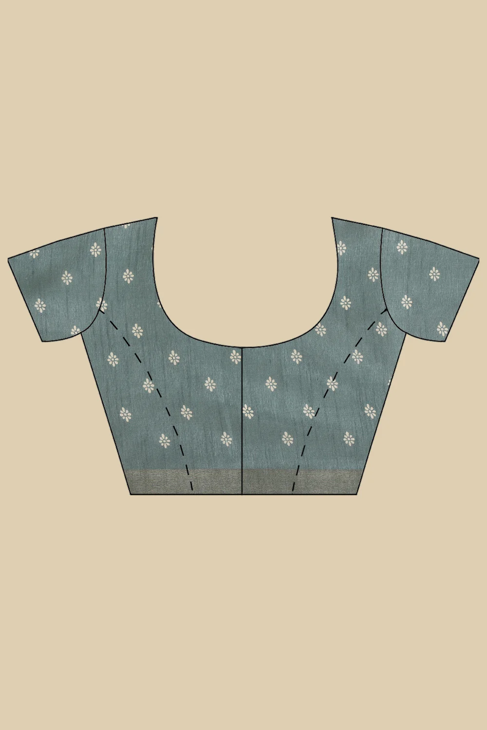 Firozi Color Cotton Silk Boota Printed And Zari Woven Saree - Image 8