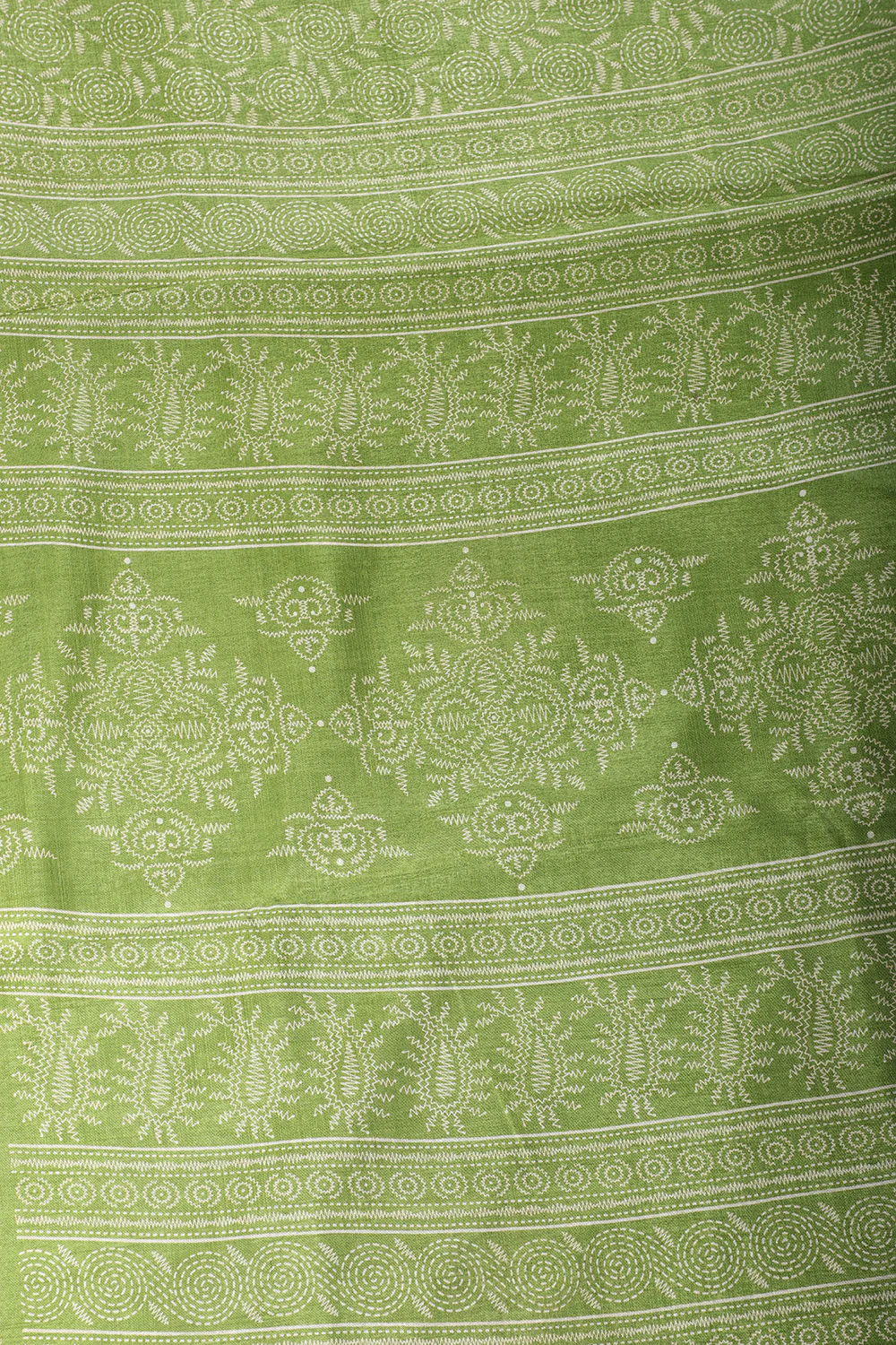 Green Printed & Woven Cotton Silk Saree - Image 2