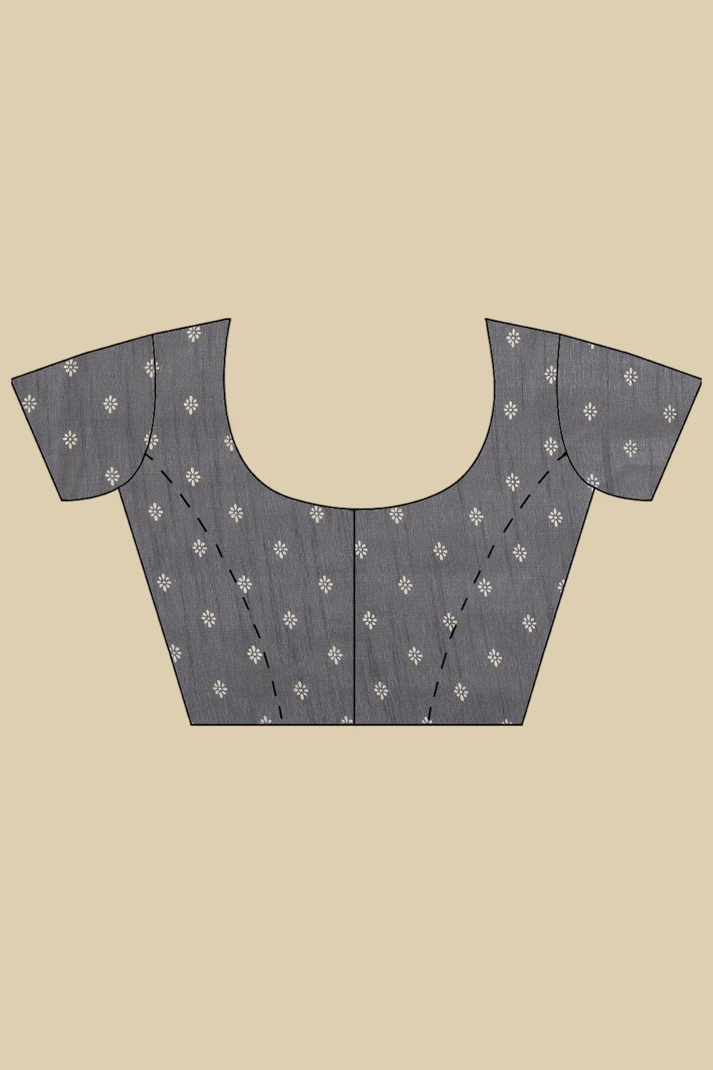 Grey Color Cotton Silk Boota Printed And Zari Woven Saree - Image 8