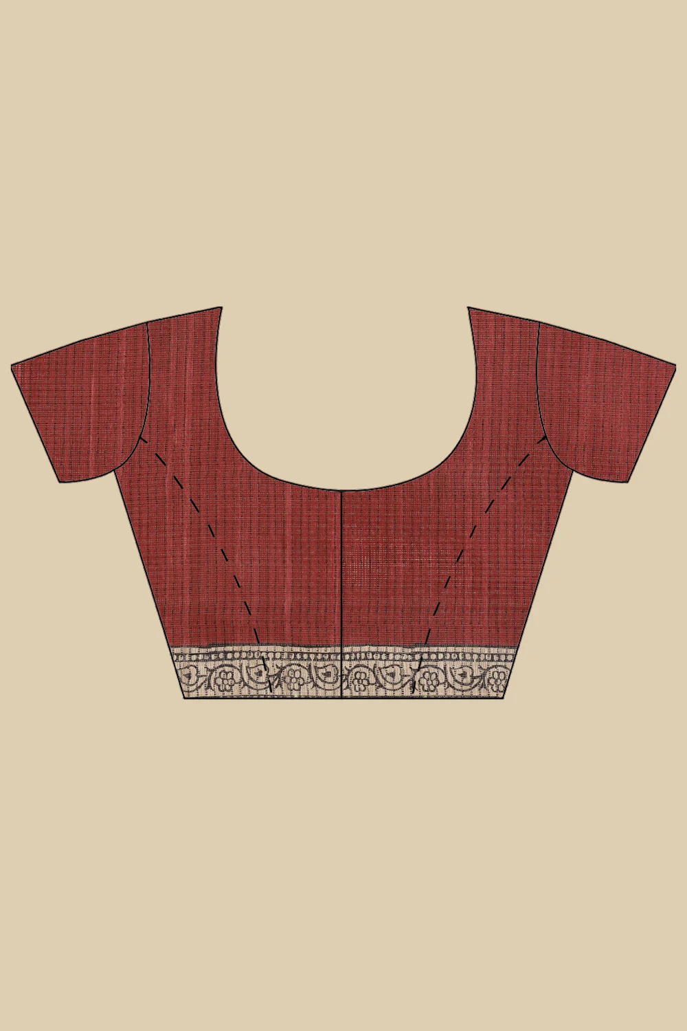 Maroon Cotton Silk Floral Boota Printed Saree - Image 8