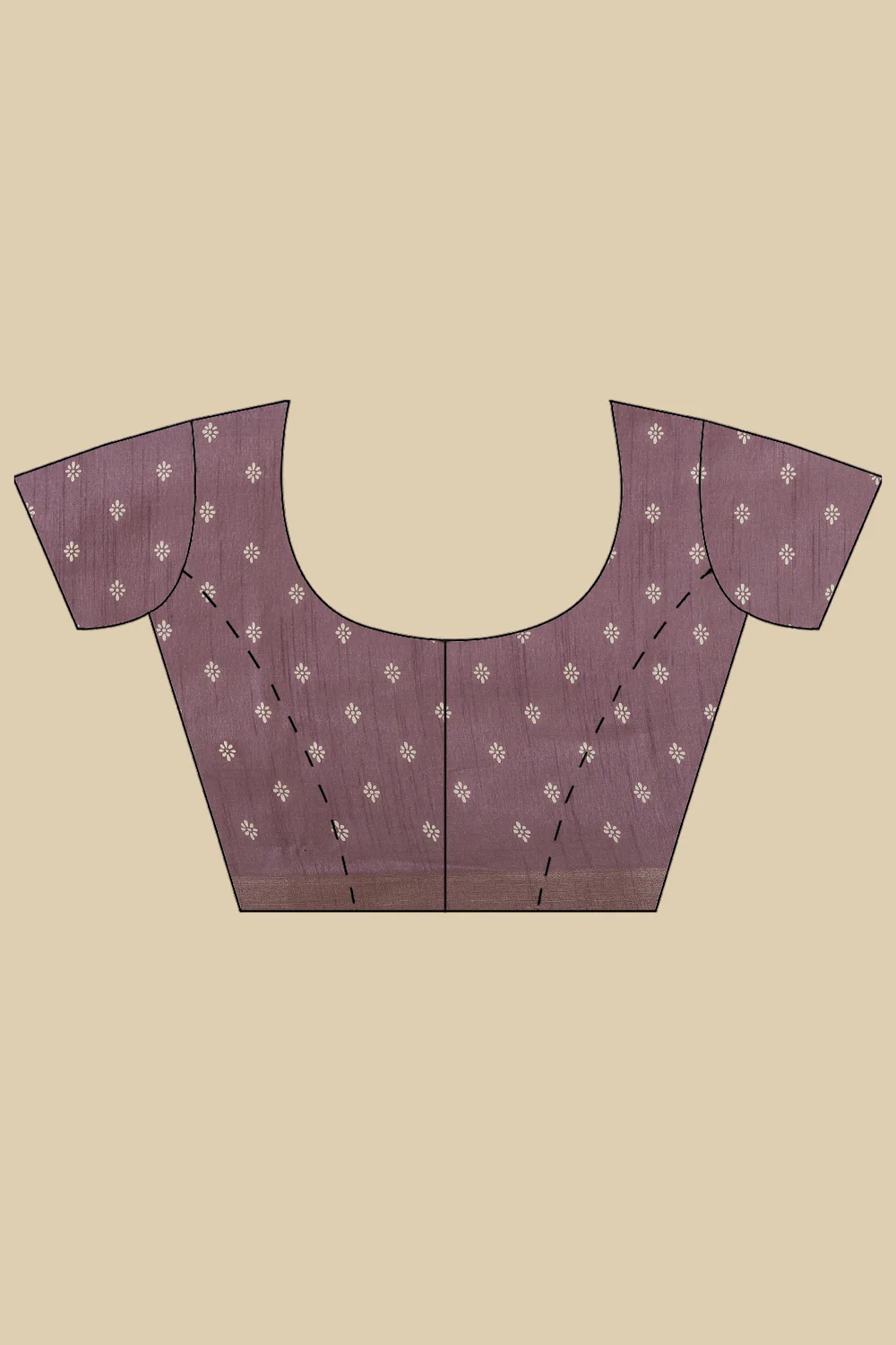 Purple Color Cotton Silk Boota Printed And Zari Woven Saree - Image 8