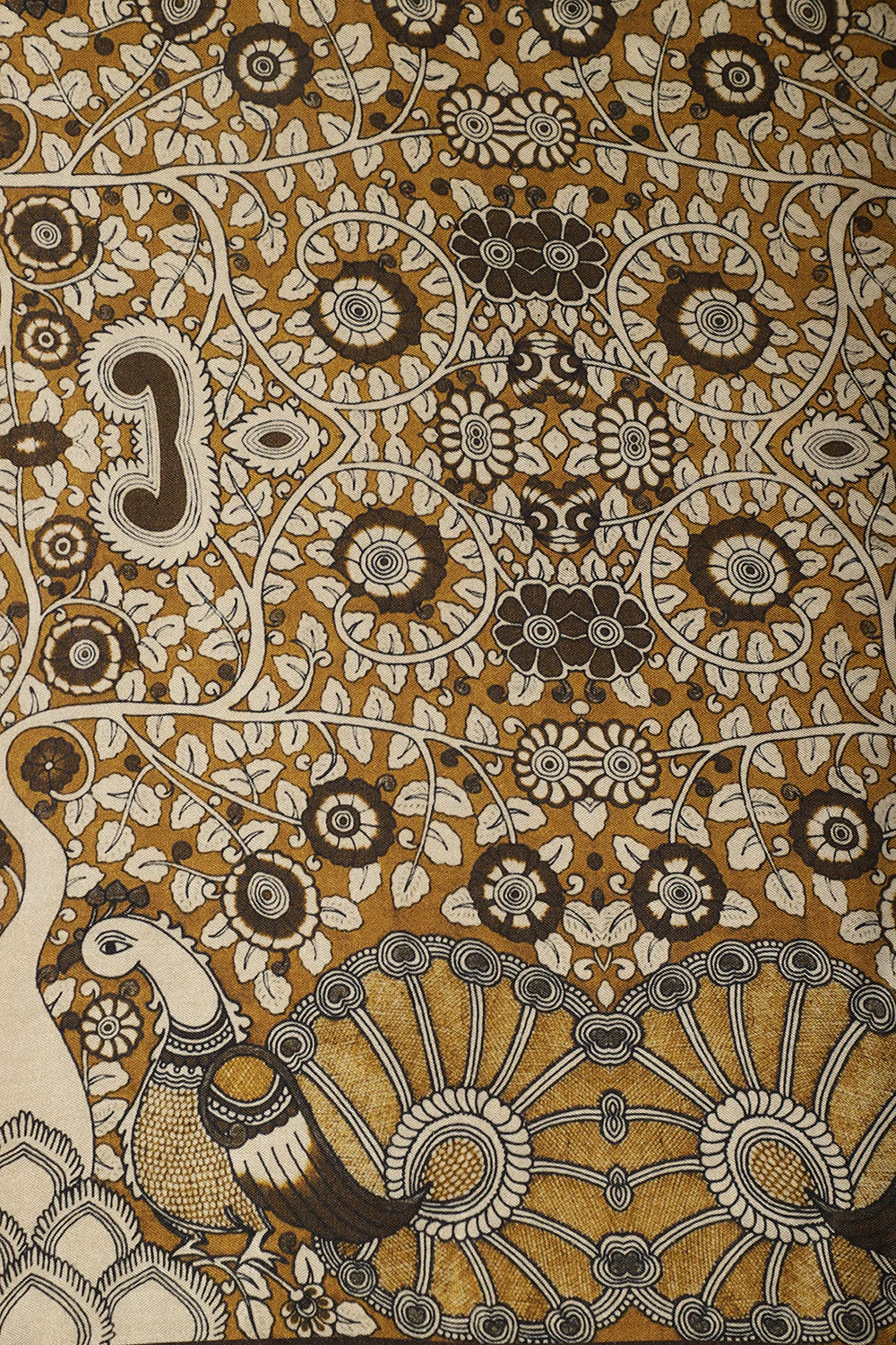 Moss Green Printed Spun Unstitched Suit Fabric - Image 4