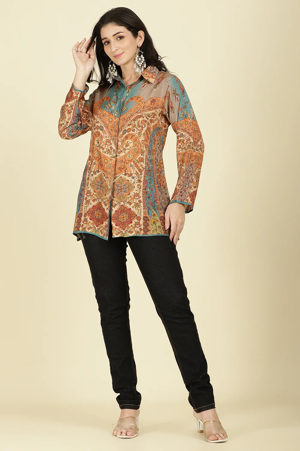 Multi-Color Muslin Printed Tunic Top - Image 3