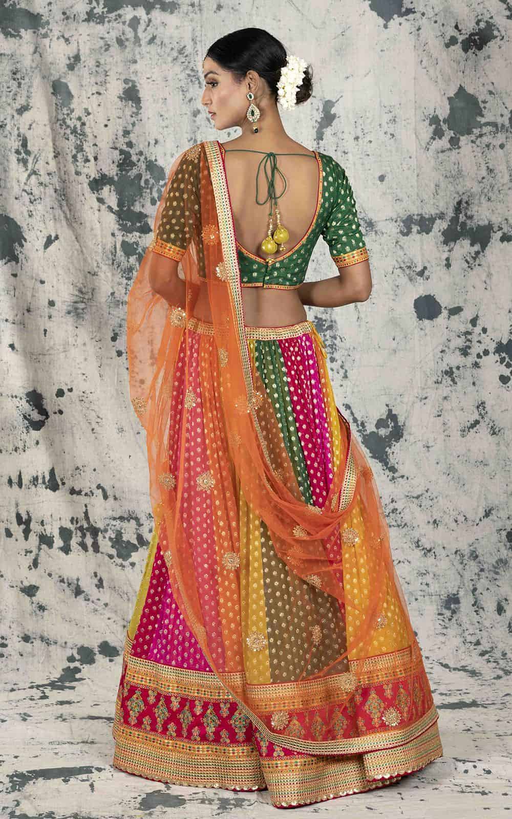 Multicolour Khaddi Georgette Lehenga. - Image 2