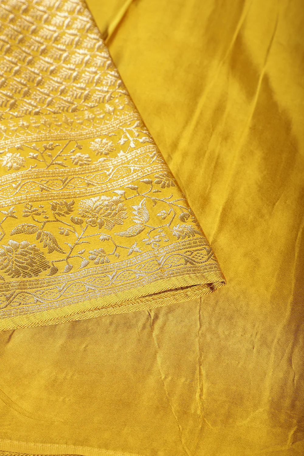 Mustard Woven South Silk Saree - Image 4