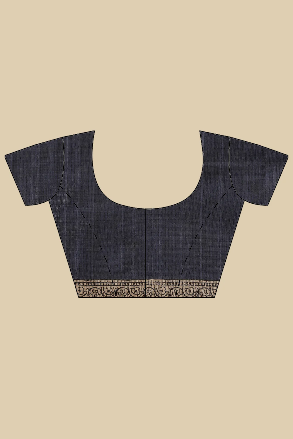 Navy Cotton Silk Floral Boota Printed Saree - Image 8
