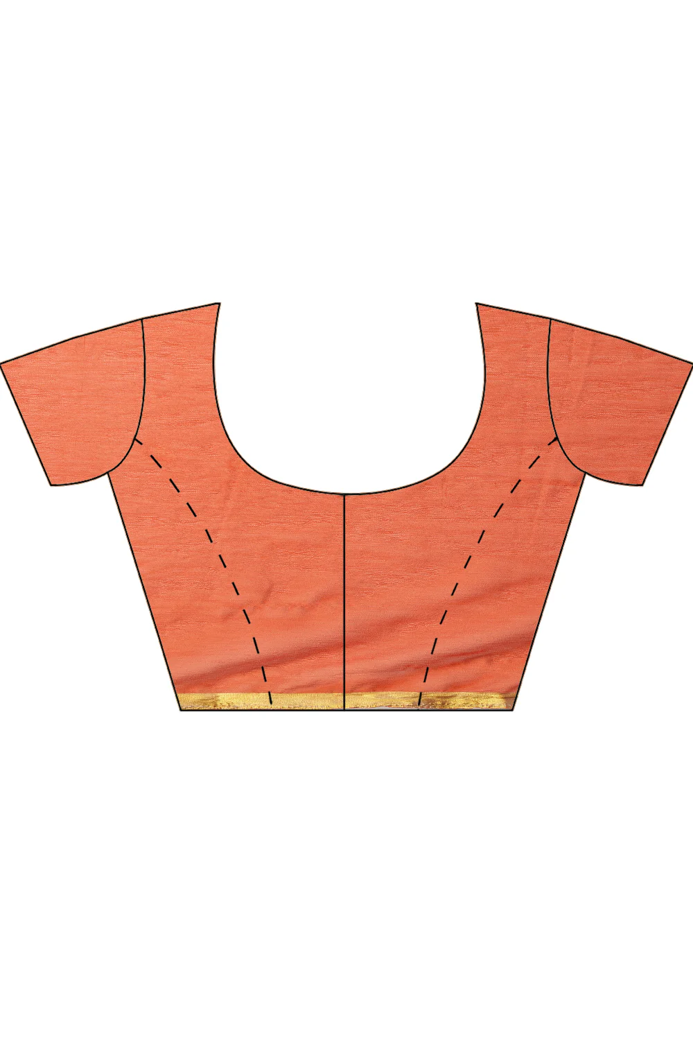 Orange Chiffon Floral Zari Border & Floral Printed Saree - Image 7