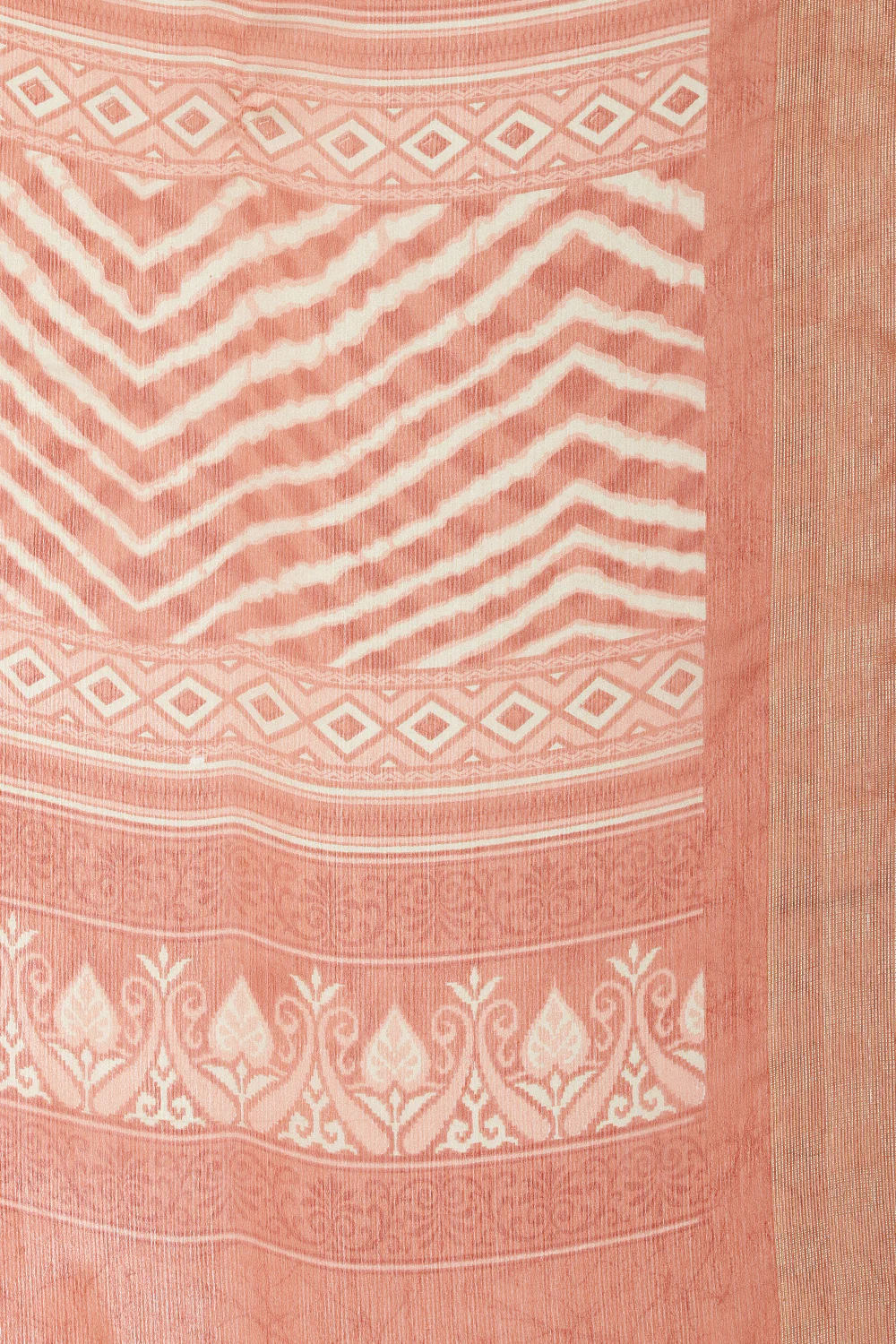 Orange Color Chiffon Leheriya Printed Saree - Image 11