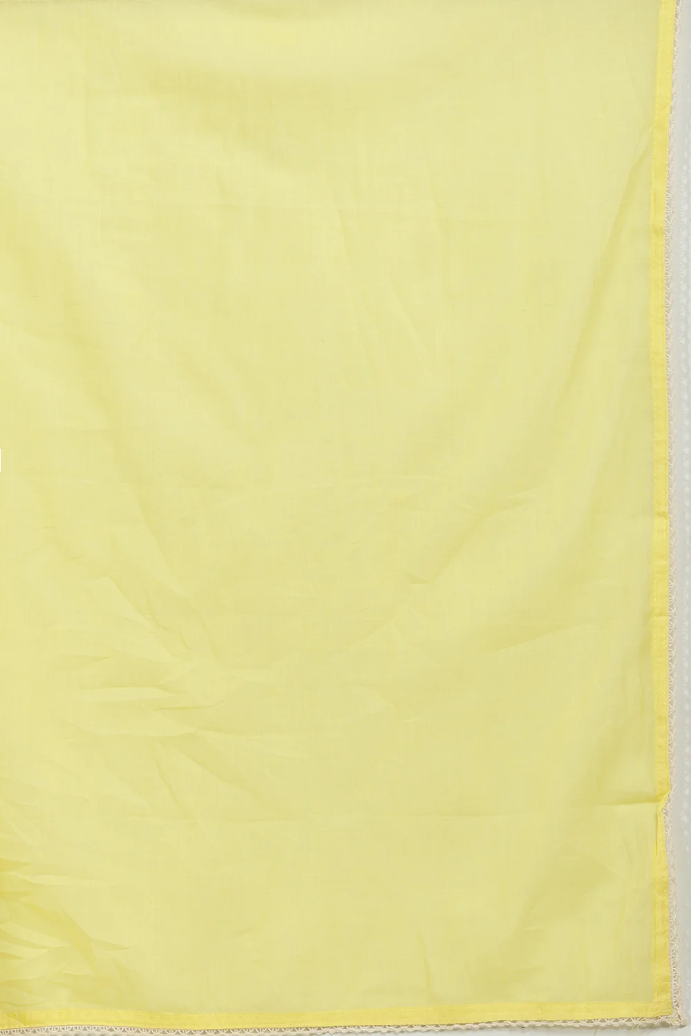 Pale Yellow Cotton Resham Floral Embroidered Anarkali Suit Set - Image 8
