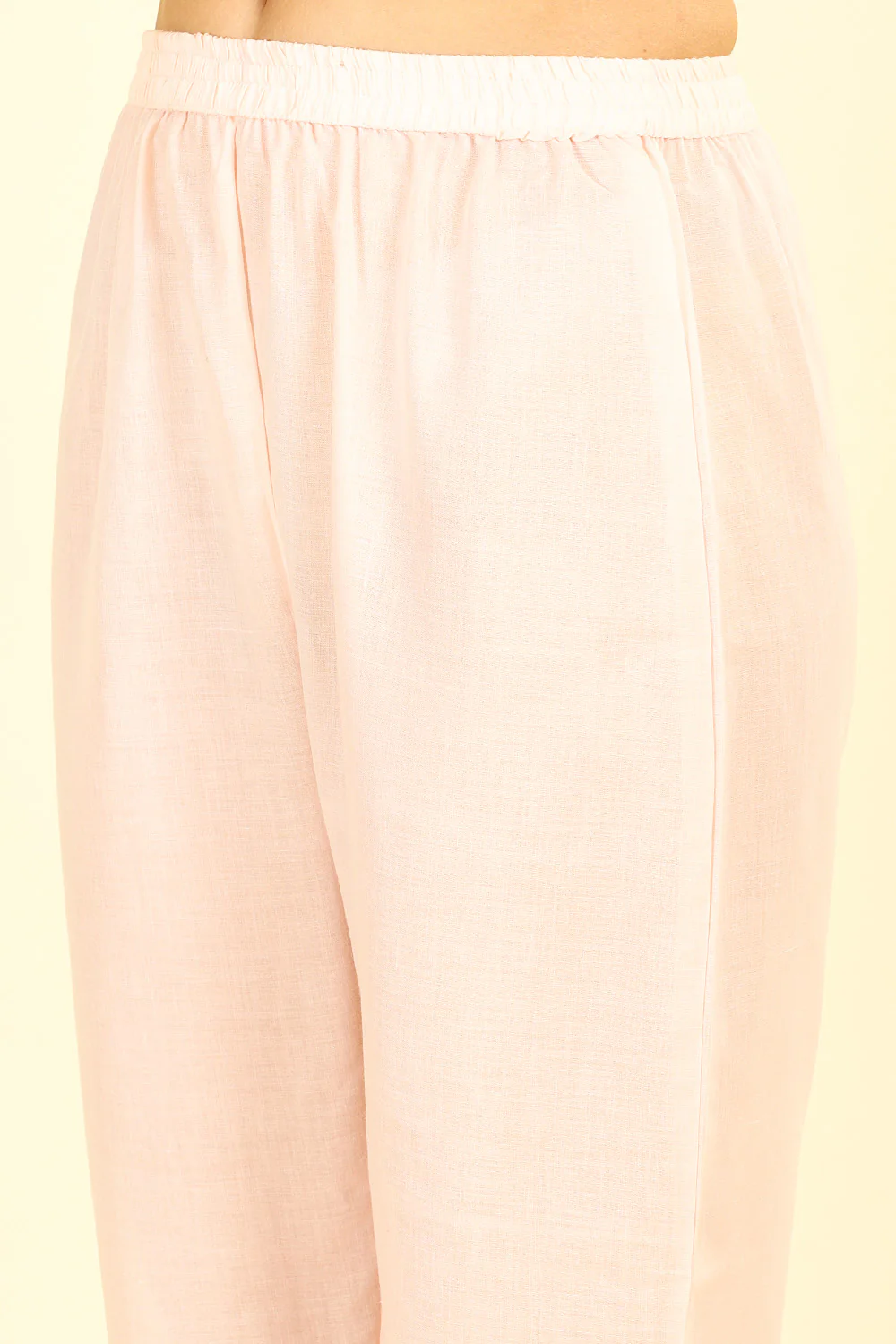 Pink Cotton Hacoba Style Neck-Embroidered Kurta Set - Image 7