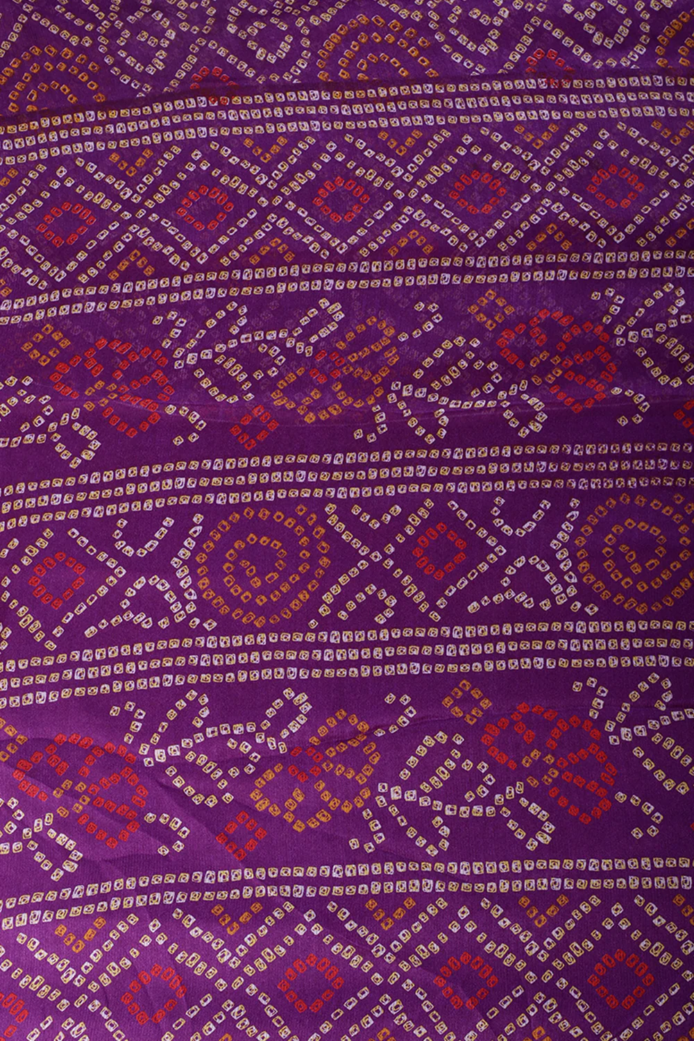 Purple Chiffon Bandhani Printed Saree - Image 2