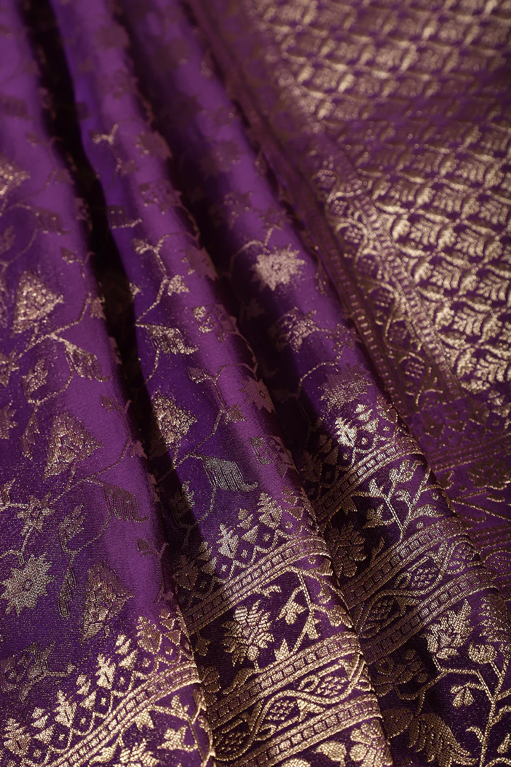 Purple Woven South Silk Saree - Image 2