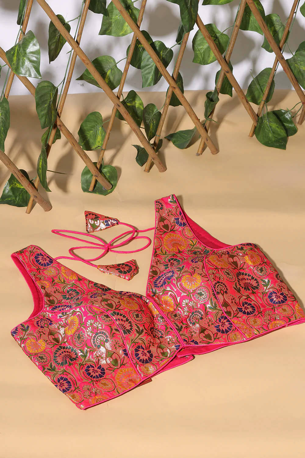 Rani Brocade Sik Resham And Zari Woven Readymade Blouse - Image 2