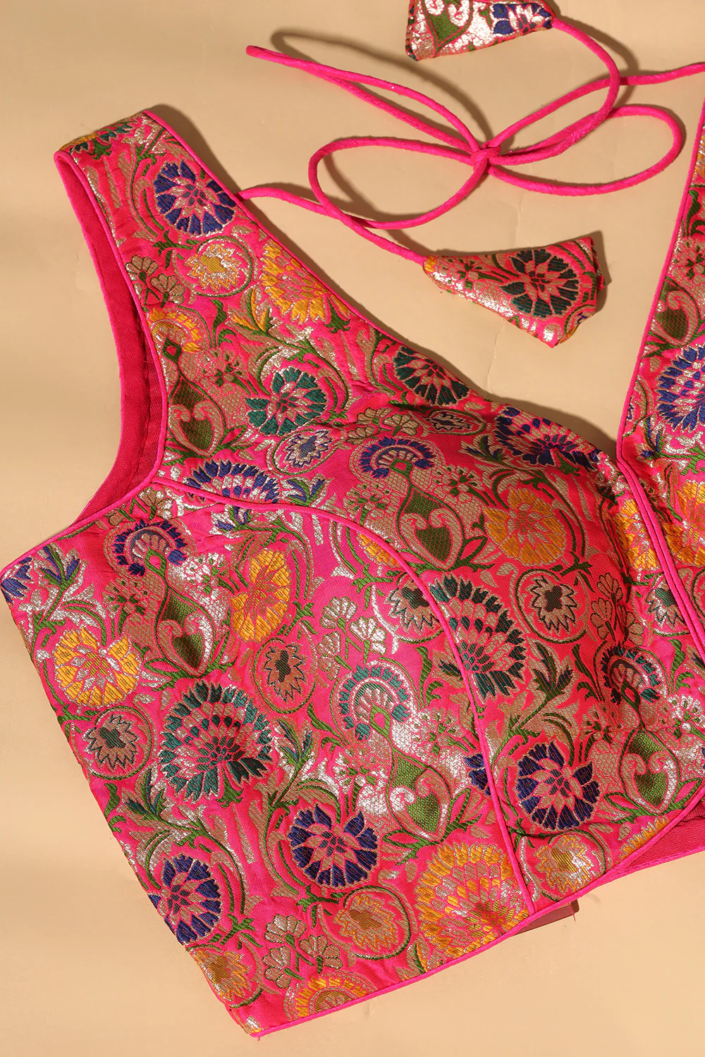 Rani Brocade Sik Resham And Zari Woven Readymade Blouse - Image 4