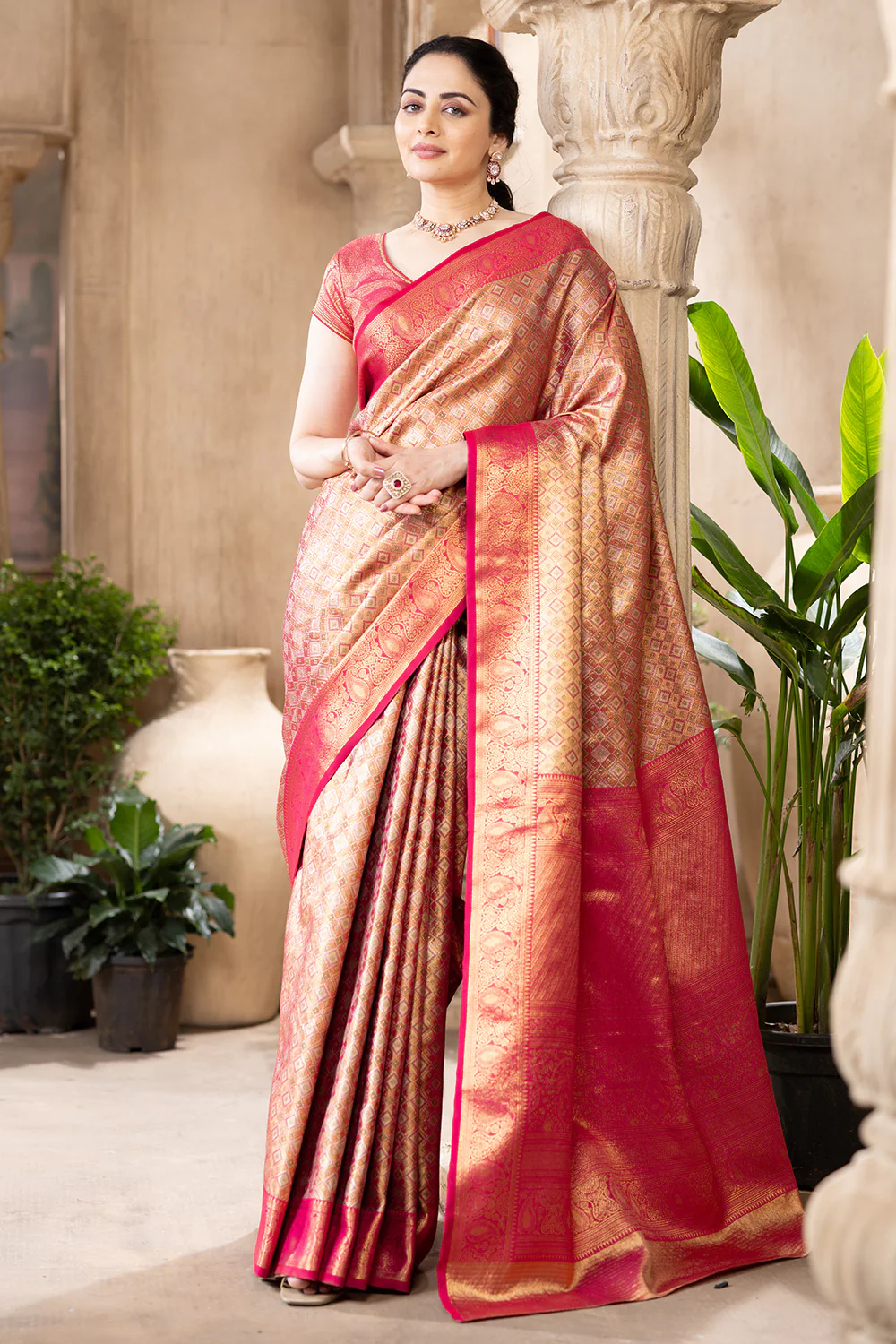Rani Maheshwari Silk Soft Brocade Woven Saree - Image 4