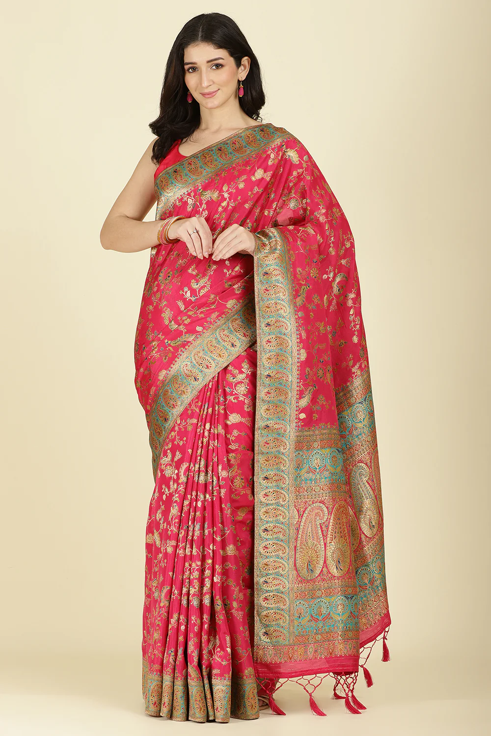 Rani Silk Madhubani Woven Saree - Image 4