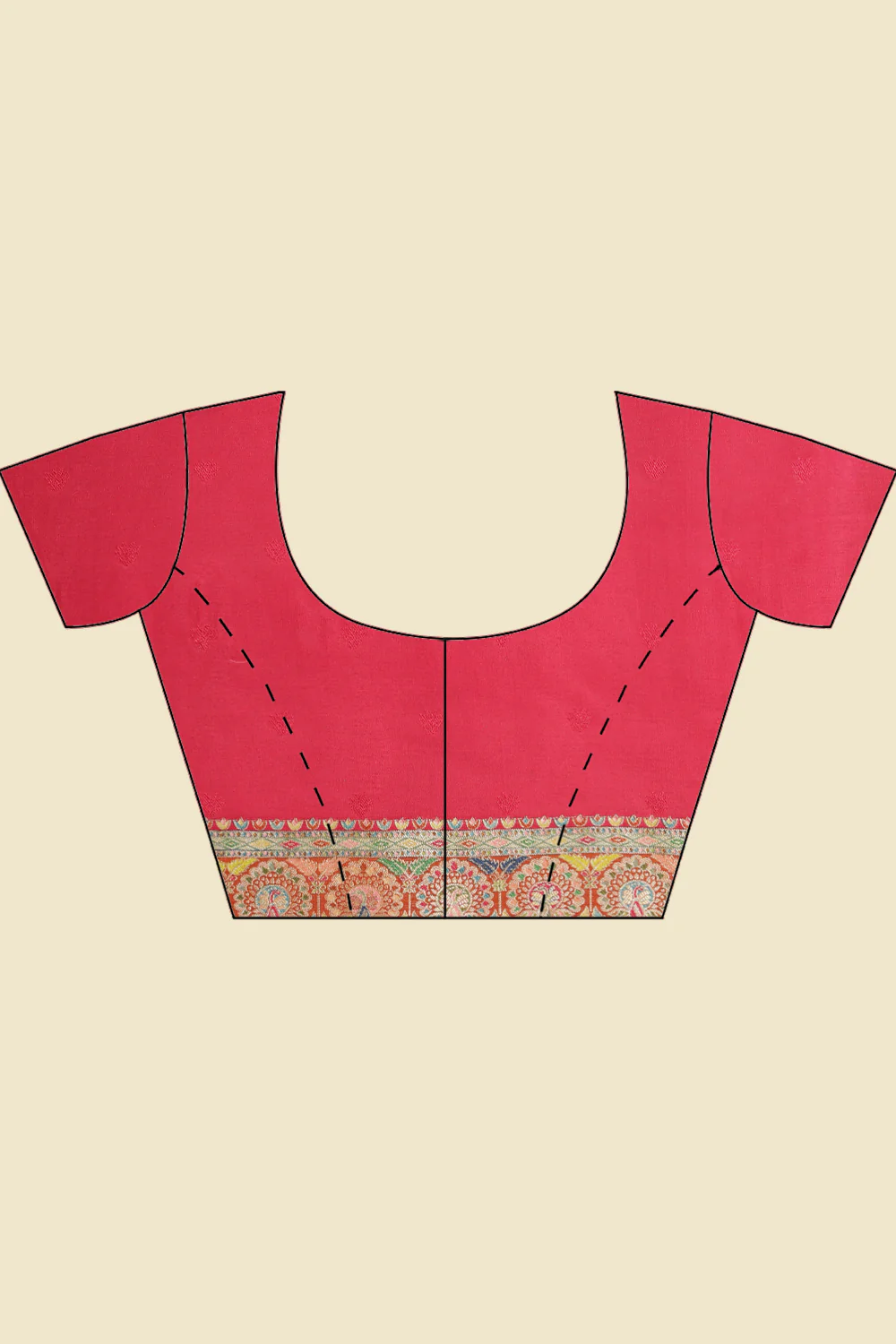 Teal Silk Madhubani Woven Saree - Image 9