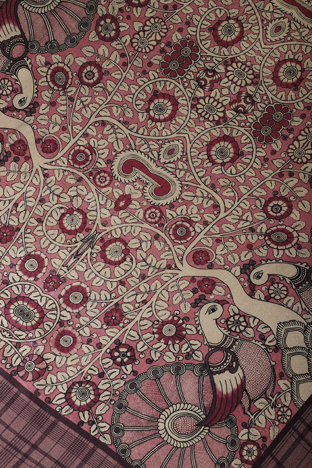 Wine Printed Spun Unstitched Suit Fabric - Image 5